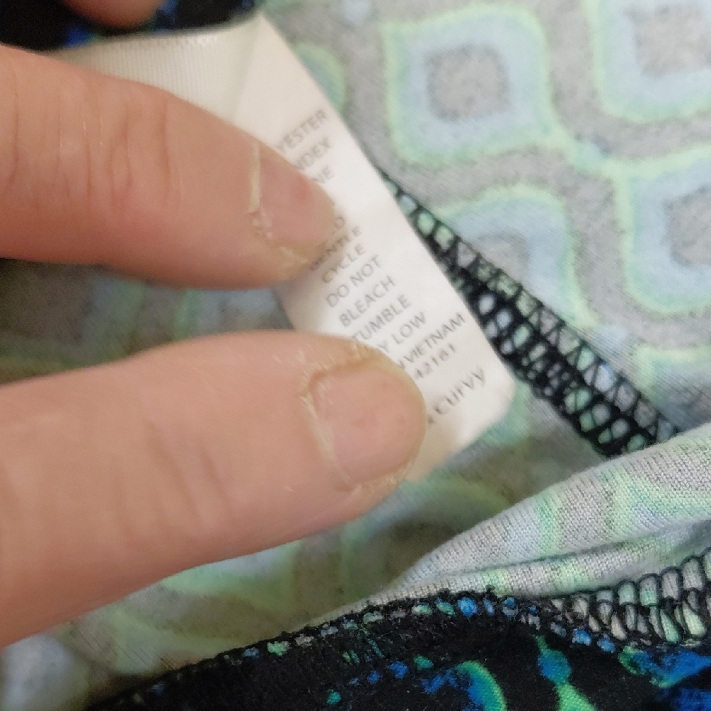 $5🧨  LuLaRoe Blue Teal Geometric Print Leggings - Picture 4 of 11